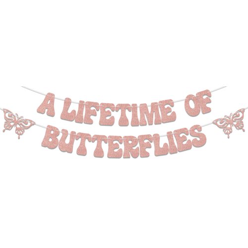 A Lifetime of Butterflies Banner, Butterfly Bridal Shower Decorations, Butterfly Theme Wedding Bachelorette Party Decorations, Butterfly Themed Engagement Party Supplies