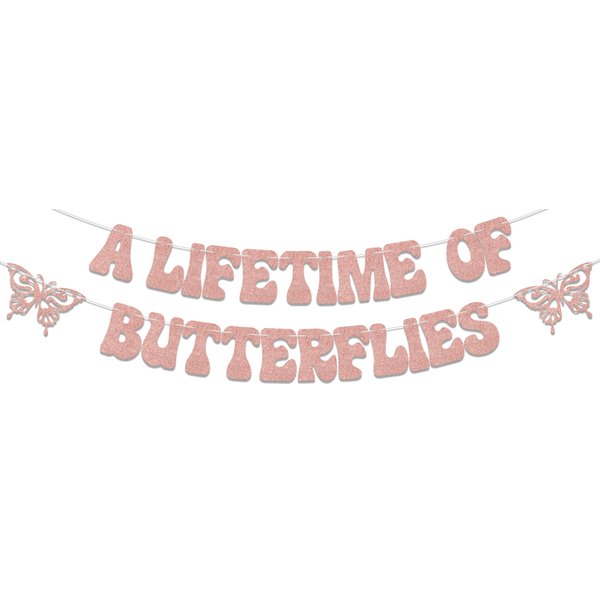 A Lifetime of Butterflies Banner, Butterfly Bridal Shower Decorations, Butterfly Theme Wedding Bachelorette Party Decorations, Butterfly Themed Engagement Party Supplies