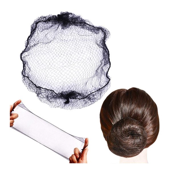 YANTAISIYU 100pcs Hairnet Bun Net Invisible Hair Net Elastic Mesh 20inch 50cm (Bulk Packing,Black)
