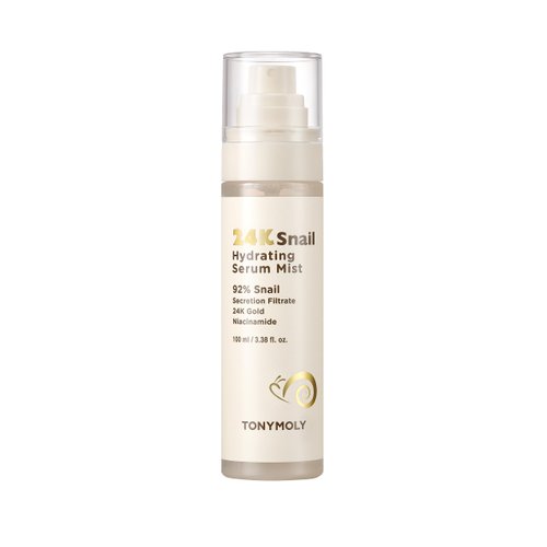 TONYMOLY 24K Snail Hydrating Serum Mist | 92% Snail Mucin | Hydrating, Moisturizing Toner Serum Mist | Korean Skincare