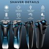 Snapbuy Electric Razor for Men, Snapbuy Electric Razor Pro of Father, 4D Floating Head Rotary Shaver, Ipx7 Waterproof Electrical Razors, Wet & Dry Fast Charging Electrical Shaver LCD Display (Blue)