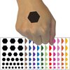 Hexagon Solid Temporary Tattoo Water Resistant Fake Body Art Set Collection - Brown (One Sheet)