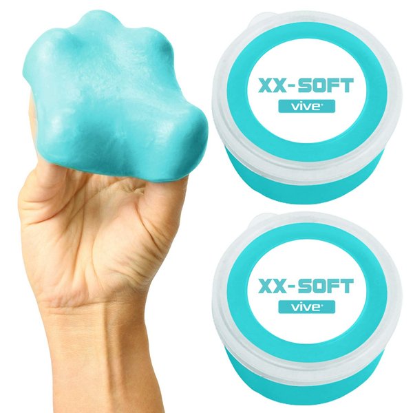 Vive Therapy Putty, Occupational Hand Tools (2 Pack) - Sensory Stress Relief - for Physical Exercise, Finger Pain, Grip Strength, Rehab, Arthritis, Adults, Forearms, Fidgeting, Motor Skills