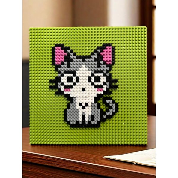Micro 2D Building Block for Adults, Children, Teenagers, Unisex (cat)