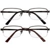 Yogo Vision Reading Glasses Set of 2 Bifocal Half Rim Metal Glasses for Reading Quality Spring Hinge Readers Men and Women +3.25