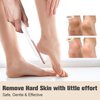 FERYES Glass Foot File Callus Remover - Long Handle Glass Foot Scrubber for Dead Skin, Cracked Heel Scraper Buffer - Professional Pedicure Tool for Smooth, Beautiful Feet - White