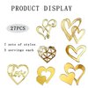 27 Pcs Love Heart Cupcake Toppers Acrylic Cake Topper Minimalist Gold Cake Decorations for Valentine's Day Anniversary Engagement Birthday Wedding Party Supplies