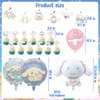 kawaii Birthday Party Decorations, kawaii Party Supplies Include Banner, Backdrop, latex Balloons, Hanging Swirls, Foil Balloon, Cake Cupcake Toppers, Tablecloth