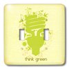 3dRose Dooni Designs Floral and Nature Designs - Think Green Earth Day Conserve Energy Eco-Friendly Light Bulb Design - double toggle switch (lsp_104538_2)