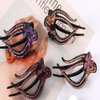 Leadigol 4PCS Heart Shaped Duckbill Clips,Flower Rhinestone Hair Clip Sparkly Crystal Beads Hair Claw for Women