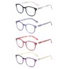 JM Reading Glasses Set of 4 Quality Spring Hinge Readers Men Women Glasses for Reading +2.5 Mix Color