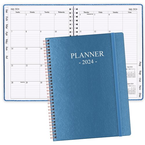 2024 Planner - Large 2024 Weekly & Monthly Planner, 8.5" X 11" Planner 2024 from January 2024 - December 2024, Perfect to Organize Your Daily Life, Blue