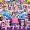 ELZEM Shimmer and Shine Party Decorations,Girl Birthday Party Supplies Includes Banner- Cake Topper - 12 Cupcake Toppers - 18 Balloons, Blue