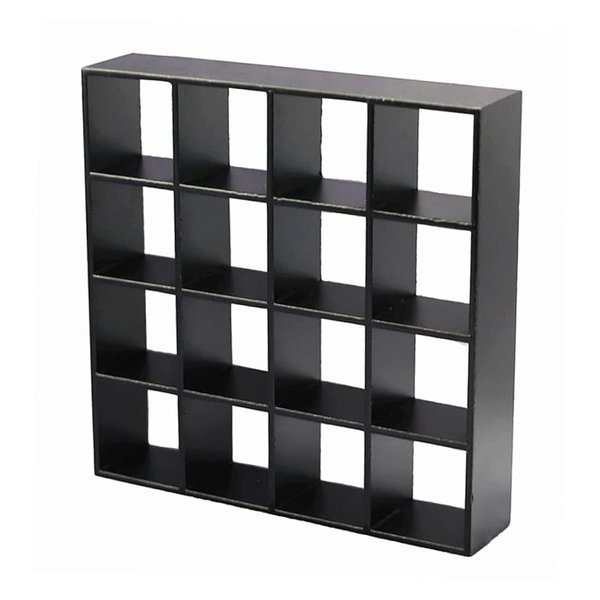 EatingBiting 1:12 Dollhouse Miniature Furniture Wooden 16 Grid Display Storage Rack Shelf 6.5" Storage Rack 16 Grid Shelves Doll House Wall Rack Bookshelf Display Dollhouse Furniture Accessories