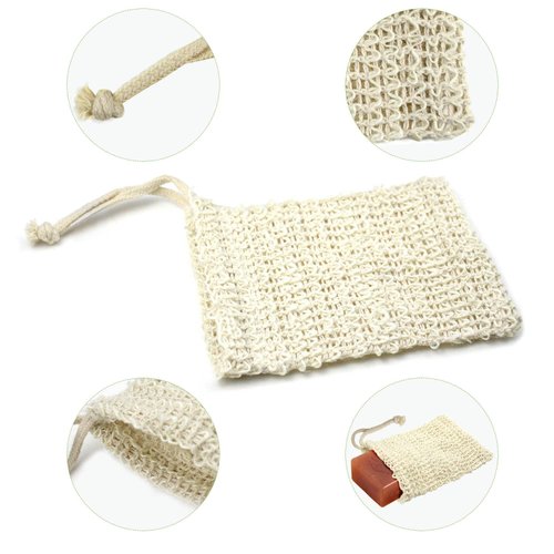 E-KNOW Soap Saver Pouch, Soap Bag Body Scrubber for Bar Soap or Soap Lift, Body Exfoliator Sponge for Bath or Shower, 4 Pack Soap Bag + 3 Piece Soap Lift Soap Saver Pads.