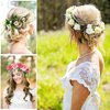 AUOCATTAIL Flower Girl Headpiece, Flower Crown for Women Girls Hair Wreath Floral Garlands Headbands Boho Bride Bridesmaid Fairy Headpiece Wedding Party Accessories (Pack of 4)