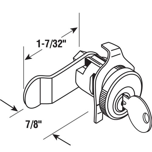 Prime-Line S 4125 Mailbox Lock – Replacement, Multipurpose Mailbox Lock for Several Brands – ILCO 1003M Keyway, Opens Counter-Clockwise with 90º Rotation, Nickel Finish (1 Set)