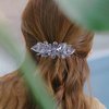 GeoGeoDIY 4 PCS Hair Barrettes for Women Ladies, Flower Crystal Rhinestones Barrettes Pearl Spring Hair Clip Accessories Women Fashion Ponytail Holders Barrettes