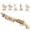 3D Wooden Puzzles Rubber Band Gun Model Craft Kit Unique Gift Mechanical Model Brain Teaser (Revolver Toy)