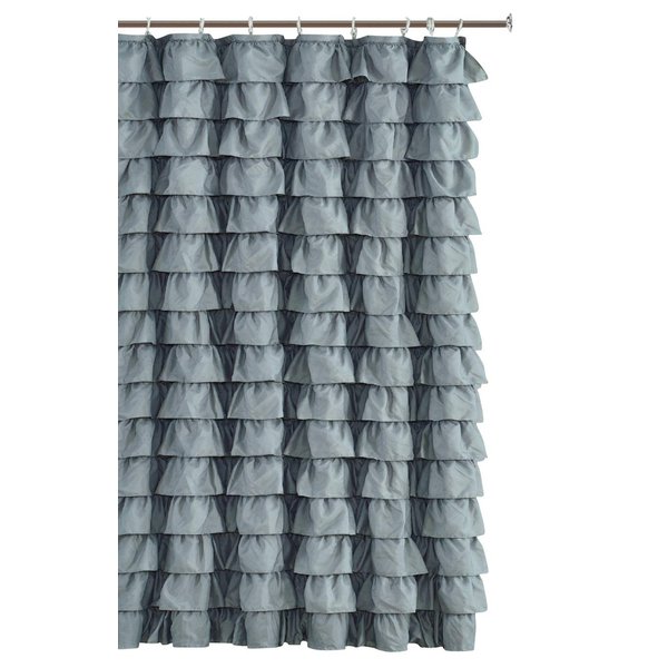 spring Home Waterfall Silver Ruffled Shower Curtain Size 72 x 72 inch