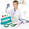 Lesheng space Scientist Costume for Kids, Lab Coat with Science Experiment Kit, Dress Up & Pretend Play for Boys Girls Ages 4 to 8 Years Old