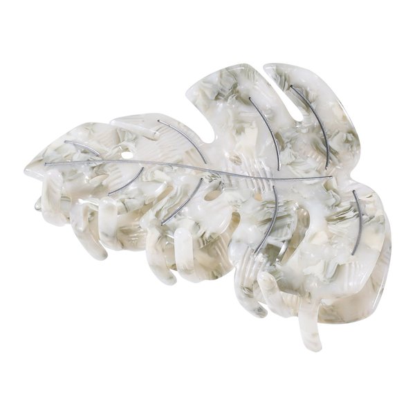 Grey Leaf Hair Claw Clip 3.5 Inch Strong Grip Hair Clip French Design Women Girls Hair Styling Accessories for Thick Thin Hair