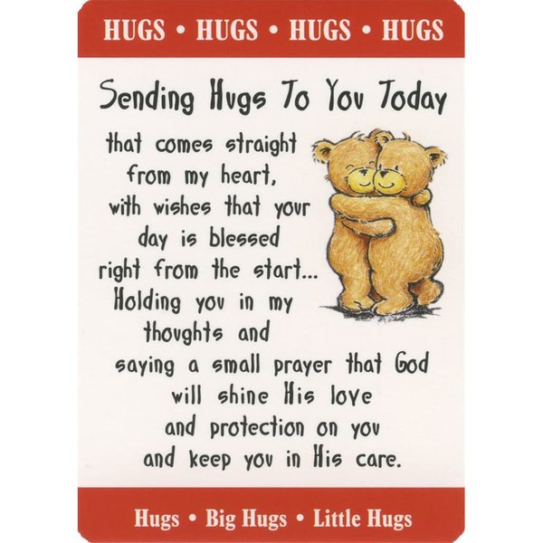Sterling Gifts Hugs, Hugs, Hugs and Blessed Pocket Cards, Prayer Card (Pack of 25)