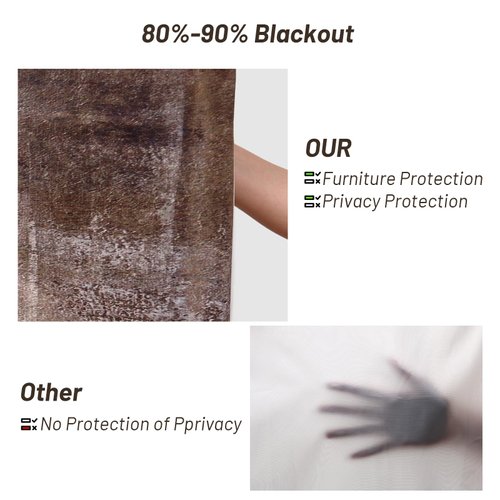 LALILO Brown Grey Kitchen Curtains Abstract Art Valances for Windows Blackout Window Treatment Valances Rod Pocket Curtain Valance for Bathroom Bedroom Living Room Cafe,52 X 18 Inch,2 Panel