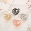 KISSKIKO Mini Rose Flower Hair Claw Clips for Women 2 Inch Cute Pearl Small Hair Clip | 4 Pcs Metal Nonslip Headdress Gold Silver Women and Girls Fine Hair Fancy Horsetail Clip