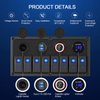 Xhtechnology Marine Boat Rocker Switch Panel,Waterproof 8 Gang Toggle Switch Panel with Dual USB and Voltmeter Panel for RVs, Cars, Boats, Trucks,Trailers - 12-24V
