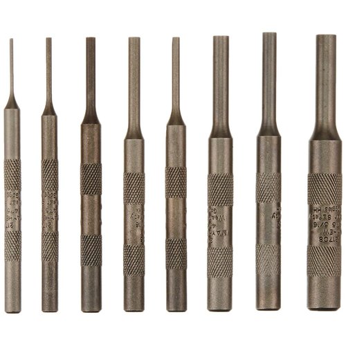 Mayhew Select 62060 480-K Knurled Pin Punch Kit, 8-Piece