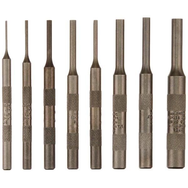 Mayhew Select 62060 480-K Knurled Pin Punch Kit, 8-Piece