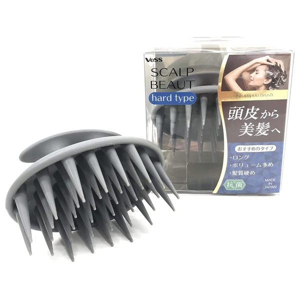 VESS Scalp Beaut Shampoo Brush, Relaxing Scalp Brush, Wide Width and Uneven Shape, for Woman and Men, Made in Japan (Hard Type)