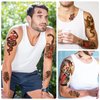 77 sheets Classic Temporary Tattoos Adults, Old School Tattoos Stickers, Sailor Jerry Style Fake Tattoo, American Traditional Flower Rose Arm Temporary Tattoos for Women Men Kids