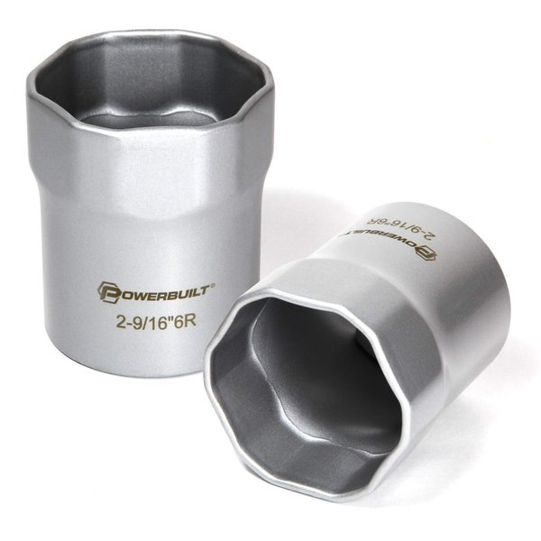 Powerbuilt 2-9/16 Inch Rounded Wheel Bearing Lock Nut Socket, 6 Point Hex, Dodge Trucks Manual Hubs - 647067