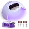 Gellen UV LED Nail Lamp with Electric Nail Drill, 72W UV Light Nail Dryer for Nails, Nail Files for Acrylic Nails Professional Gel Nail Polish Curing Lamp with Sensor 3 Timers Nail Art Manicure Tools