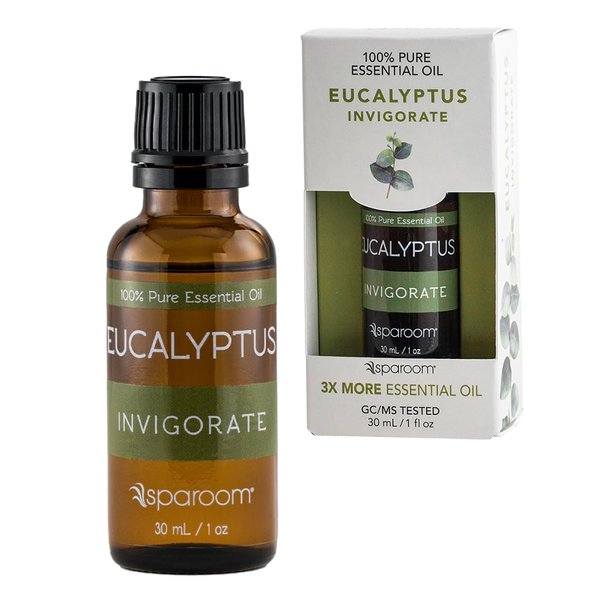 SpaRoom Aromatherapy 100% Pure Undiluted Essential Oil, Invigorate Eucalyptus, 30 mL