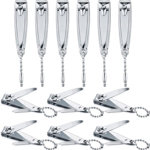 Stainless Nail Clippers Set Fingernail Clippers and Toenail Clippers Nail Cutter Tool Set for Kids, Men, Women (12 Pieces, Fingernail Clipper Set)