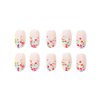 Foccna Almond Press on Nails Acrylic Medium Fake Nails Colorful Nails Women's False Nails with Design Nail Tips for Women&Girls 24PCS