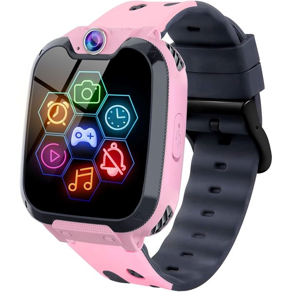 INIUPO Kids Smart Watch for Boys Girls - Smart Watch for Kids Ages 4-12 Years with Camera 26 Puzzle Games Alarm Music Video Calculator Torch Children Birthday Gifts Toys Toddler Wrist Watch (Pink)