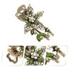 LALAFINA Vintage Flower Hair Barrettes Rhinestone Hair Clips Crystal Hair Barrettes French Hair Clip Retro Hairpin Hair Accessories for Women, Green