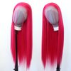 zigzag hair Hot Pink Wig Long Straight Rose Red Pink Synthetic Lace Front Wigs Pre Plucked with Natural Hairline for Fashion Women Heat Resistant Hair Glueless Synthetic Lace Wig (Hot Pink)