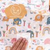 DADOUMAN Waterproof & Extra Padded Dining Chair Seat Cushion, Wipe Clean Cushion for Stokke Tripp Trapp High Chair, 18" L x 11" W, Cartoon Printing Each (Colorful Elephants)