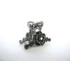 Small mini silver metal gray blue rose flower crystal hair claw bridal clip