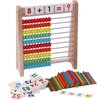 Cltoyvers Wooden Abacus for Kids Math with 100 Counting Sticks and Number Toys Cards 1-100, Educational Math Games Preschool Learning Toys, Math Manipulatives for Elementary 1st 2nd Grade