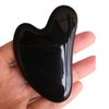 Loveliome Gua Sha Crystal Jade Stone Board for Skincare, Scraping Face Back Massage Relax Therapy Trigger Point Treatment(Black Obsidian)