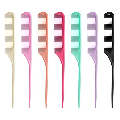 Generic Veewon 8pcs Colorful Tail Comb Styling Comb Plastic Tail Comb for All Hair Types of Men and Women