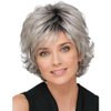 Gray Wig, Fluffy Gray Women's Grey Wigs for White Women with Bangs Heat-resistant Fiber Natural Styling Gray Wigs for Black Women Suitable for Daily Use Costume Wig for Middle-aged and Elderly People