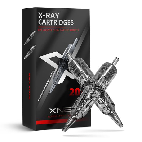 Xnet X-RAY #12 Standard 7RL Tattoo Cartridges 20pcs Disposable 0.35mm 7 Round Liner Needles for Professional Tattoo Artists Permanent Makeup Tattoo Supplies