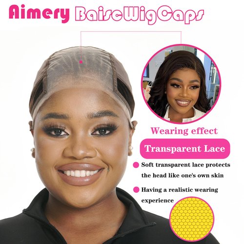 Aimery Lace Wig Grip Cap for Women 4x5 Transparent Lace Wig Cap Non Slip Wig Gripper Headband with Silicone for Keeping Wigs In Place Adjustable Lace Wig Gripper Make Your Wigs Gluless (Brown)